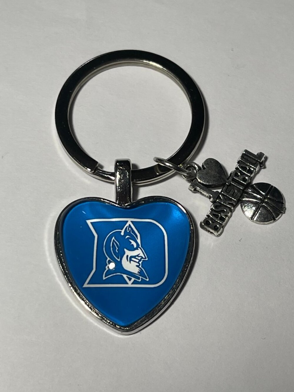 Duke Blue Devils NCAA I Love Basketball Keychain NEW!!